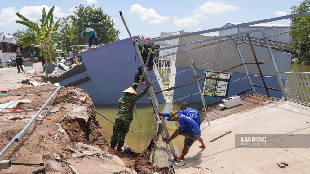 Liên tiếp xảy ra 3 vụ sạt lở nghiêm trọng tại Cần Thơ trong những ngày đầu tháng 4. Ảnh: Tạ Quang