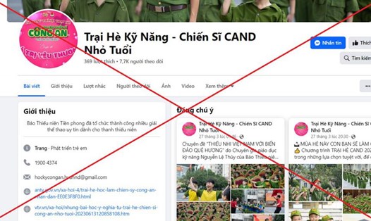 Nhiều trang Facebook giả mạo bị công an các địa phương cảnh báo lừa đảo tổ chức trại hè kỹ năng. Ảnh: Công an Đà Nẵng