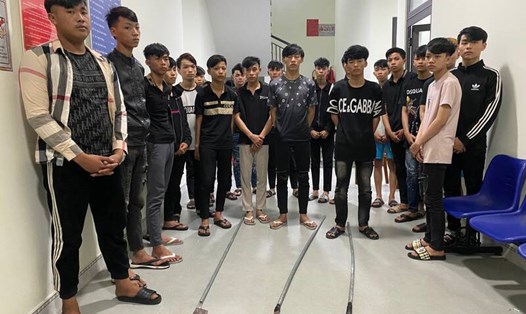 Các đối tượng thanh thiếu niên gây rối trật tự công cộng tại đường Ngư Nguyệt (quận Hải Châu, TP Đà Nẵng). Ảnh: Công an cung cấp