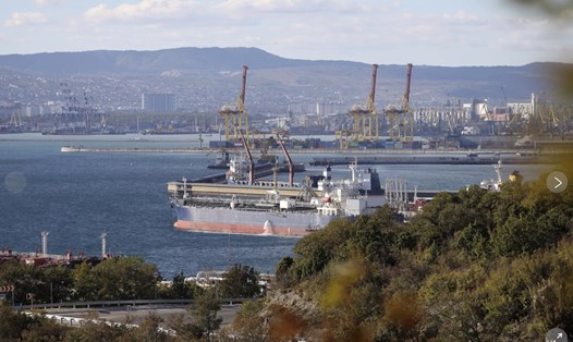 Tàu chở dầu ở Novorossiysk, Nga. Ảnh: AP