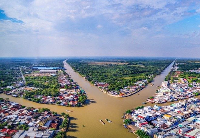 Một góc tỉnh Hậu Giang nhìn từ trên cao. Ảnh: Haugiang.gov.vn
