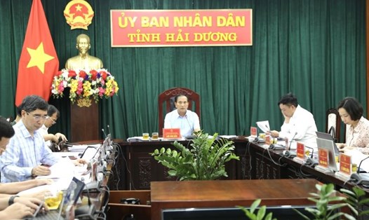UBND tỉnh Hải Dương tổ chức phiên họp thường kỳ tháng 4 lần 2. Ảnh: Cổng TTĐT tỉnh Hải Dương