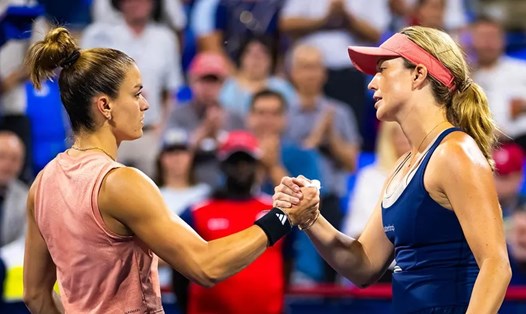 Maria Sakkari và Danielle Collins từng có cuộc đấu khẩu tại giải quần vợt WTA Master 1000 Montreal năm ngoái. Ảnh: FOX News