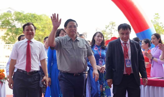 Thủ tướng Phạm Minh Chính dự lễ khởi công Bệnh viện Quốc tế Trung ương Huế 2. Ảnh: Phúc Đạt.
