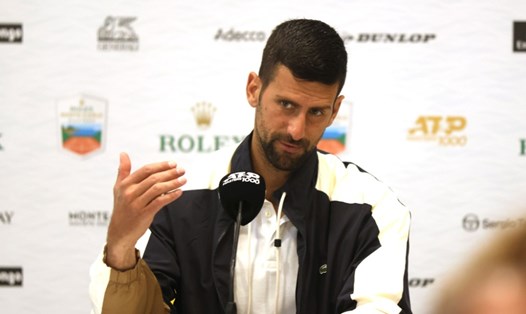 Novak Djokovic trong buổi họp báo trước giải Monte-Carlo Masters. Ảnh: Tennis 365