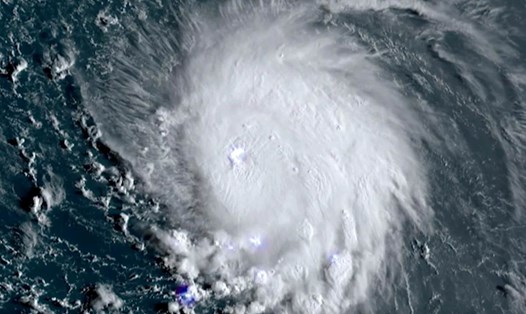 Ảnh vệ tinh siêu bão Lee cấp 5, ngày 8.9.2023, một trong những cơn bão mạnh nhất năm 2023. Ảnh: RAMMB-CIRA Satellite Library