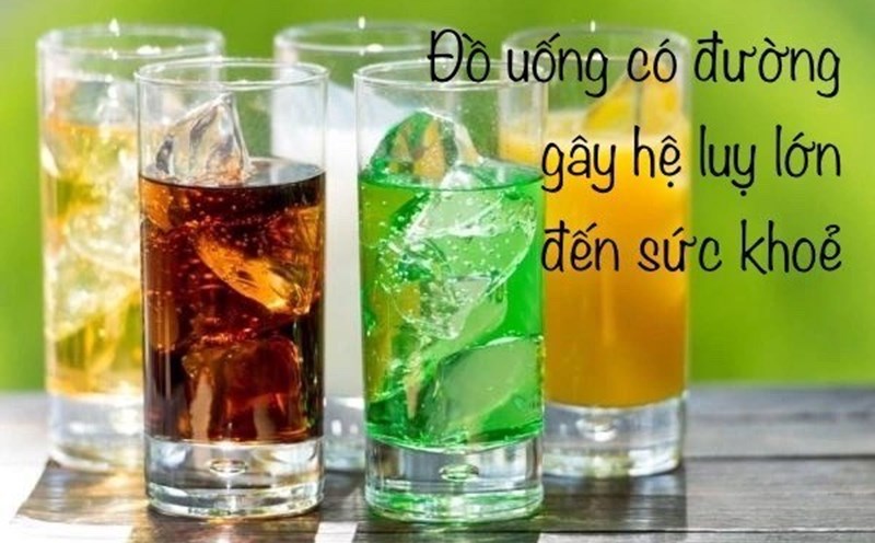 Đồ uống có đường gây hệ lụy lớn đến sức khỏe con người. Đồ họa: Hương Giang