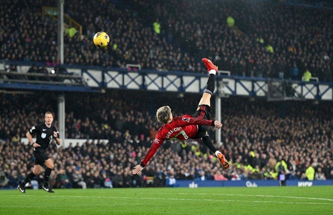 Garnacho's super goal against Everton. Photo: Manchester United