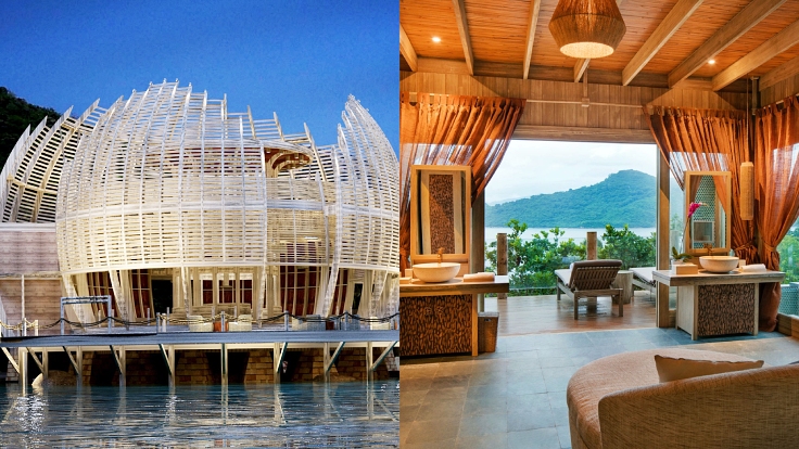 An Lam Retreats Ninh Van Bay ist eines der luxuriösesten und stilvollsten Resorts in Vietnam. Das Resort hat einen anspruchsvollen, einfachen, eleganten Stil, nah an der Umwelt, aber nicht weniger luxuriös und modern. Besucher können Grillpartys am Ufer des Flusses An Lam veranstalten. Auch eine Rad- oder Wandertour zur Bewunderung von An Lam Mui ist äußerst interessant. Bild: