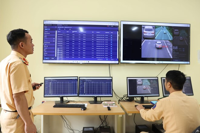 Hệ thống camera giao thông AI của Phòng CSGT tỉnh Vĩnh Phúc phát hiện nhiều phương tiện vi phạm tốc độ. Ảnh: Bảo Nguyên