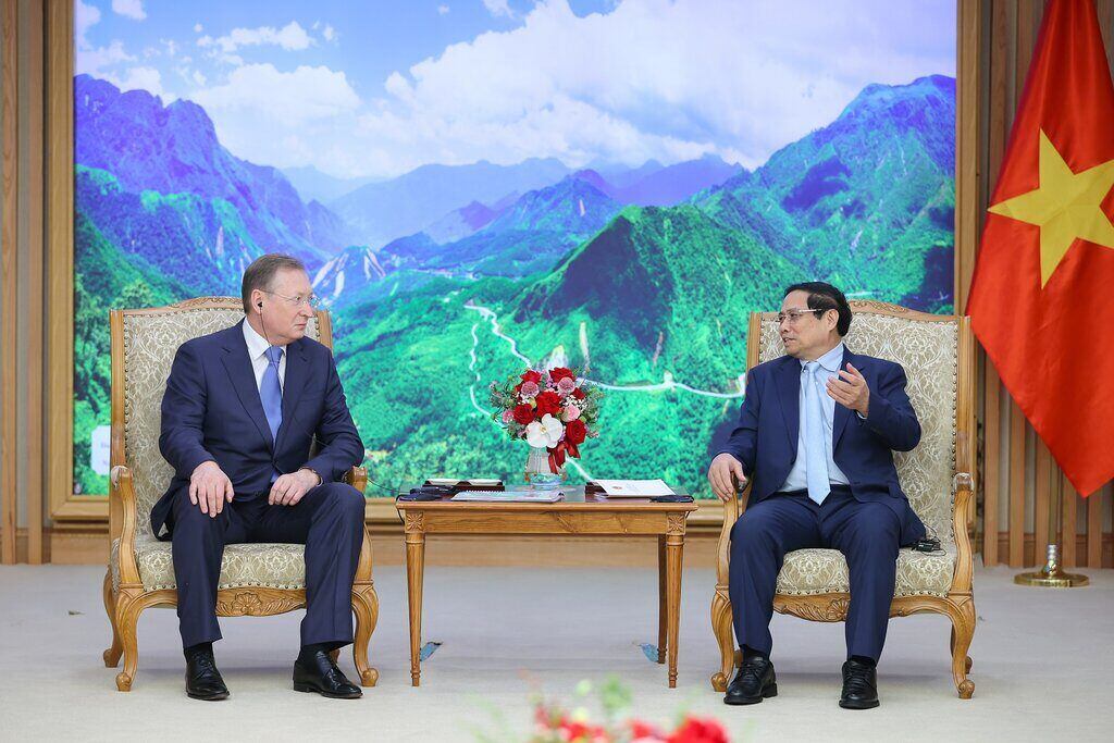 Thủ tướng Chính phủ Phạm Minh Chính cho biết, Việt Nam luôn ủng hộ, tạo điều kiện để thúc đẩy hợp tác dầu khí giữa Việt Nam - Nga. Ảnh: VGP