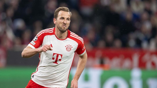 Harry Kane vẫn ghi bàn đều đặn nhưng thành tích của Bayern lại đi xuống. Ảnh: AFP