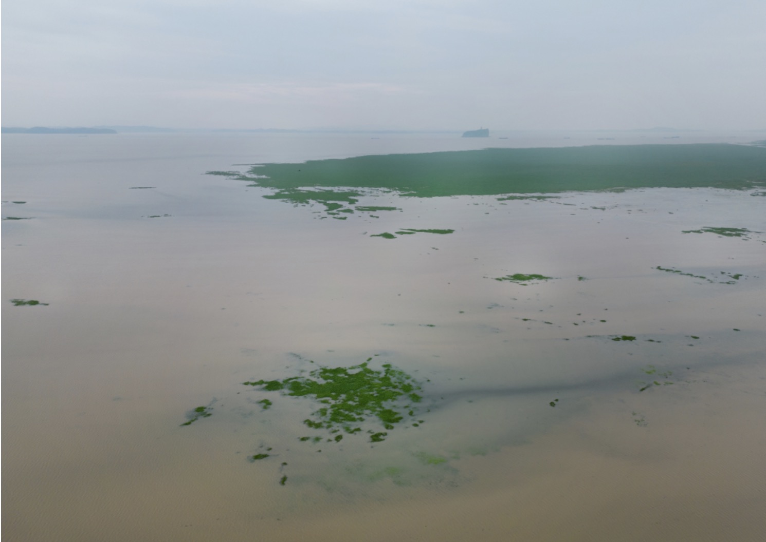 Mưa lớn dai dẳng làm kết thúc mùa khô ở Bà Dương - hồ nước ngọt lớn nhất Trung Quốc. Ảnh chụp màn hình CGTN