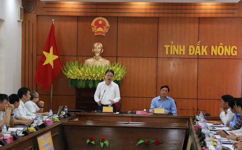 Quang cảnh buổi làm việc ở Đắk Nông. Ảnh: Phan Tuấn