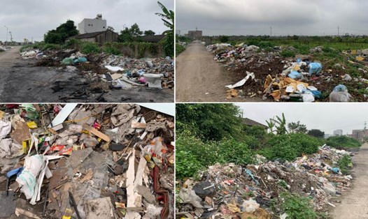 Đủ các loại rác thải bị đổ trộm tại bãi rác trung chuyển trước đây của xã Vũ Chính. Ảnh: Hà Vi