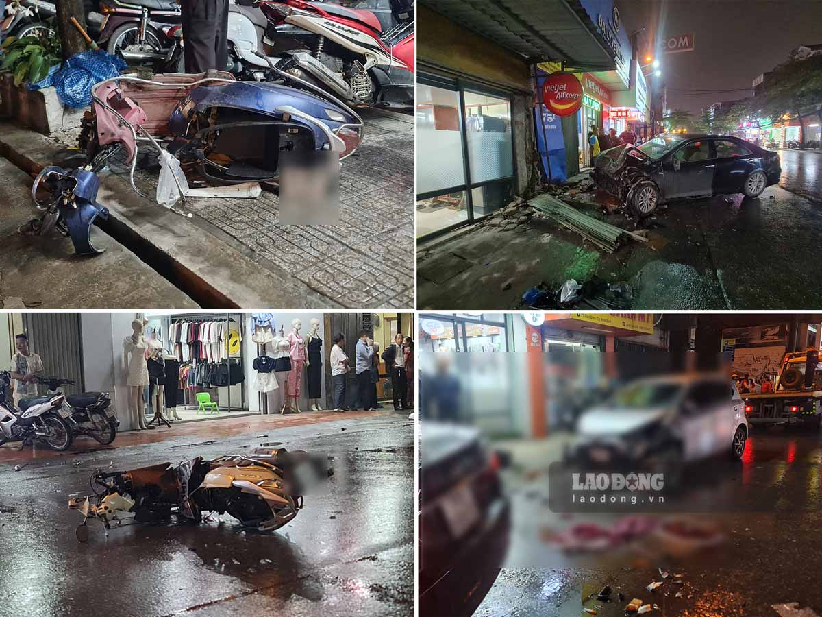 Hiện trường vụ tai nạn. Ảnh: Lương Hà