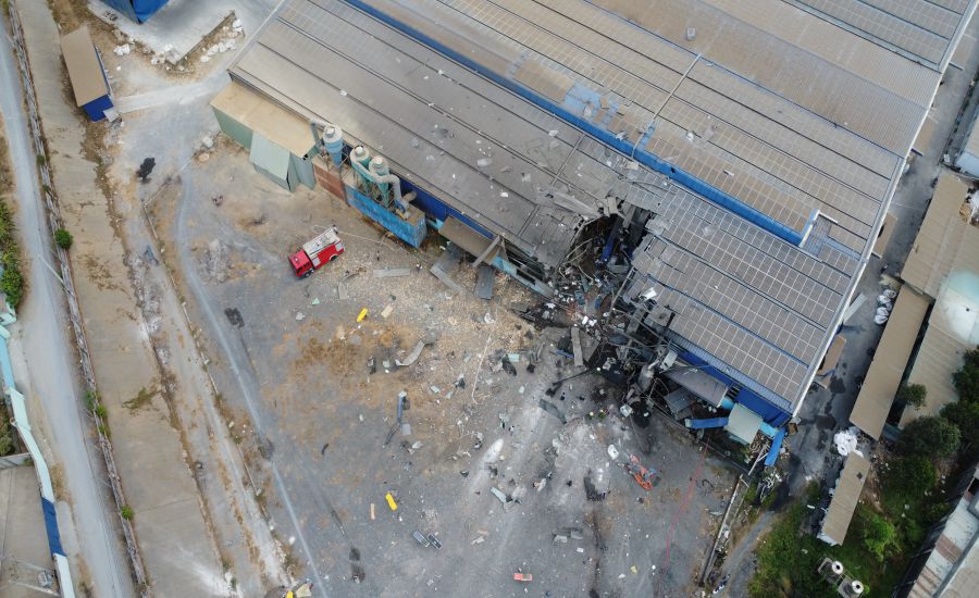 Hiện trường vụ tai nạn lao động tại Đồng Nai. Ảnh: HAC