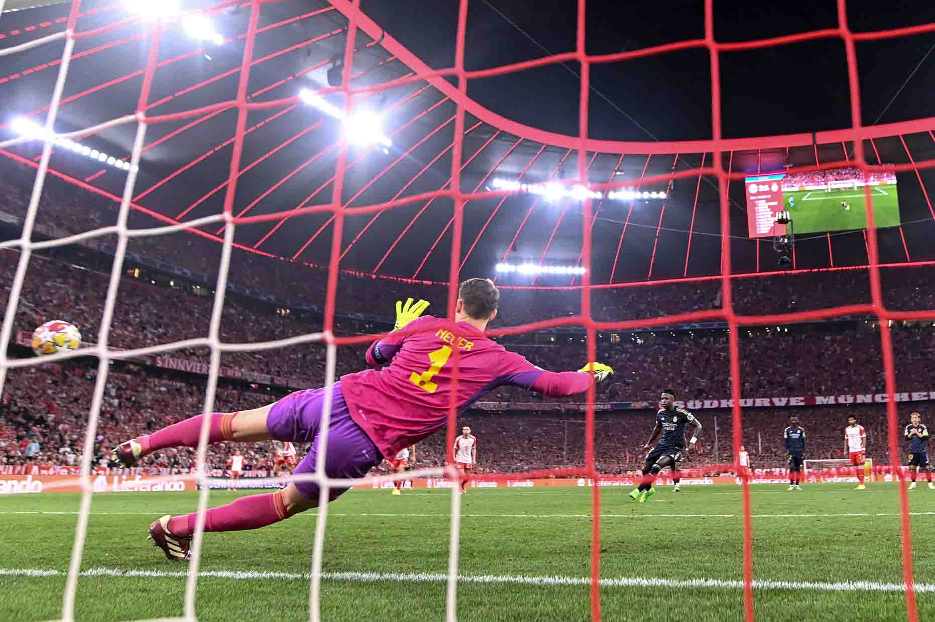 Khoảnh khắc Vinicius giúp Real Madrid có lợi thế không nhỏ trước trận lượt về trên sân nhà. Ảnh: AFP