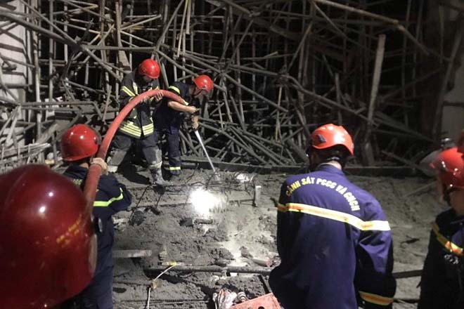 Tai nạn lao động tại TP Đà Nẵng thường xảy ra tại các công trình xây dựng. Ảnh: Công an Đà Nẵng