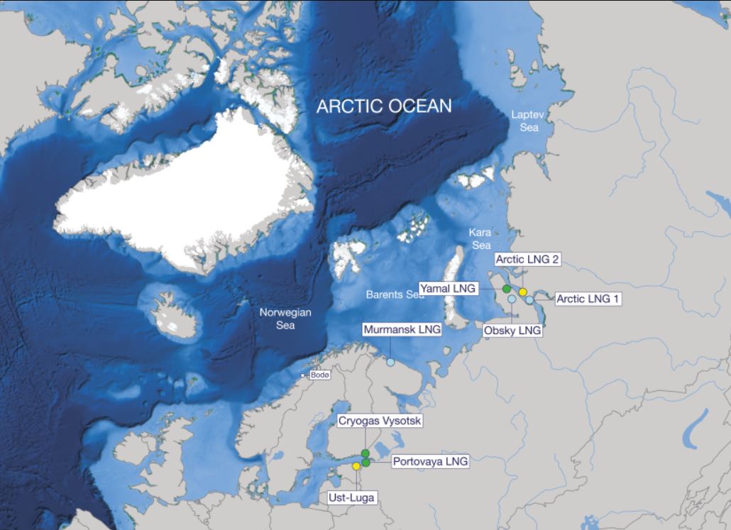 Các dự án LNG ở Nga. Ảnh chụp màn hình