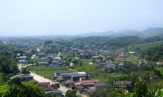 Toàn cảnh xã Tân Phú, huyện Tân Sơn, đơn vị hành chính sắp "lên" thị trấn. Ảnh: Tô Công.