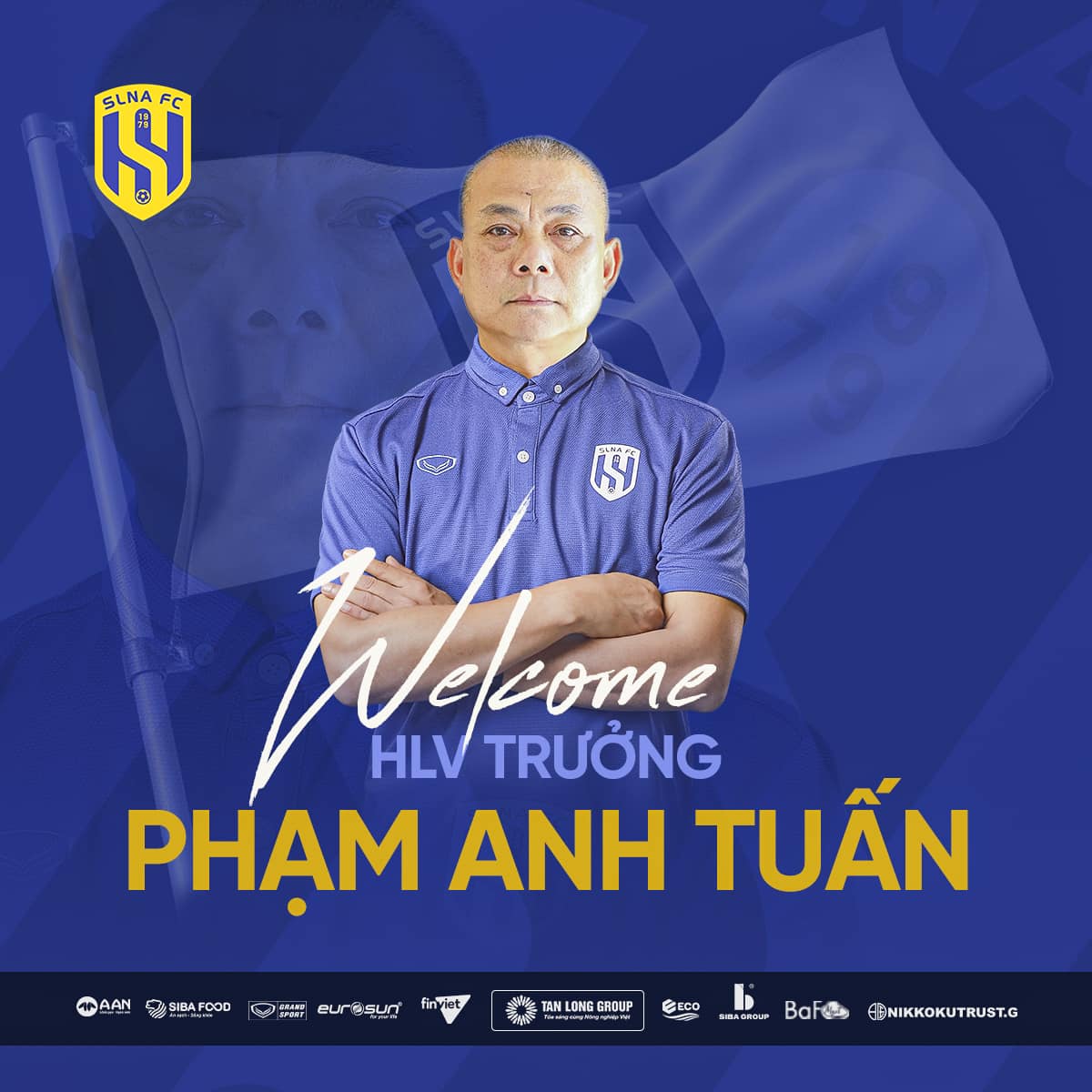 Huấn luyện viên Phạm Anh Tuấn sẽ dẫn dắt Sông Lam Nghệ An kể từ vòng 18 V.League 2023-2024. Ảnh: SLNA FC