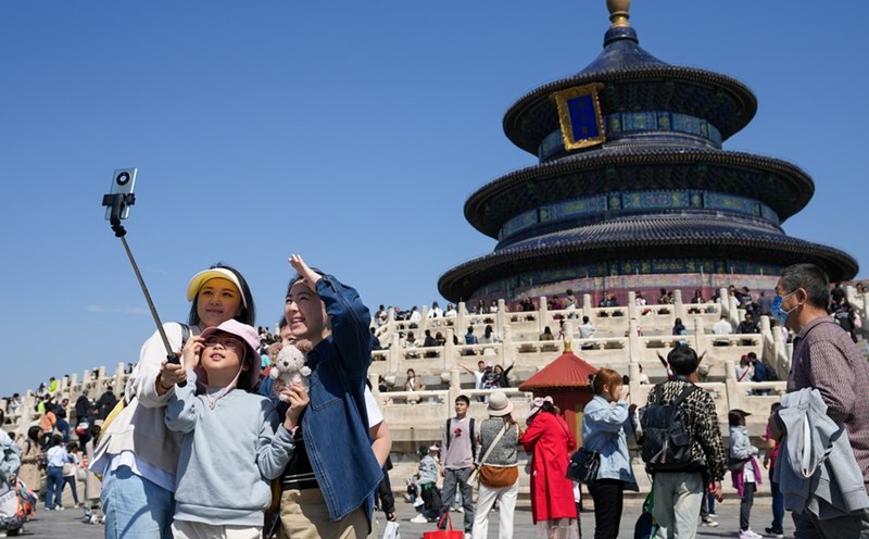 Người dân Trung Quốc du lịch nhiều trong dịp nghỉ lễ Quốc tế Lao động. Ảnh: Xinhua.