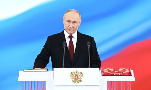 Tổng thống Nga Vladimir Putin tuyên thệ nhậm chức ngày 7.5.2024. Ảnh: Kremlin