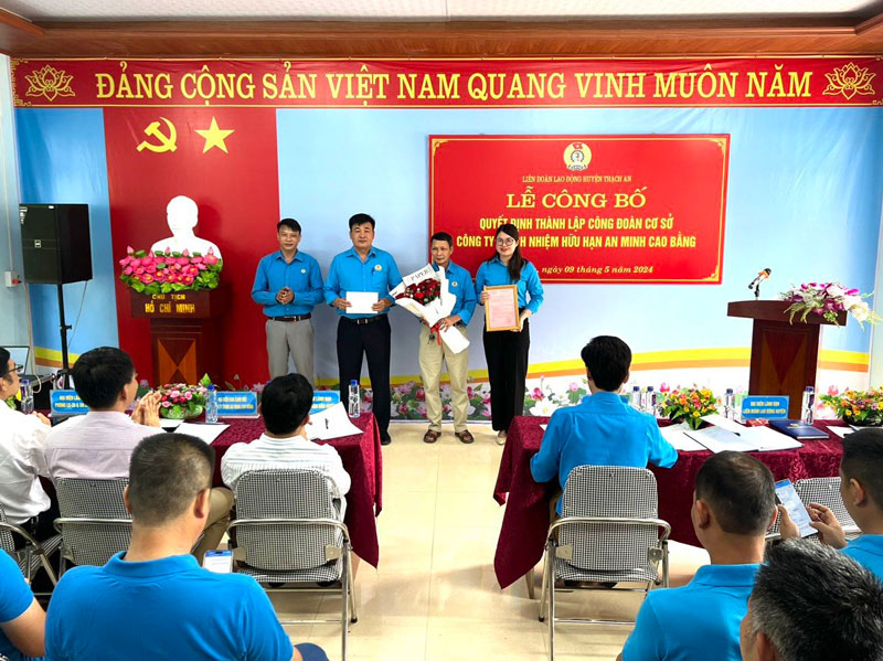 CĐCS Công ty TNHH An Minh Cao Bằng được thành lập với 80 đoàn viên. Ảnh: Đơn vị cung cấp.