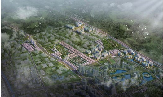 Hình ảnh phối cảnh không gian sử dụng đất Khu đô thị Đại học Nam Cao. Ảnh: ĐTM