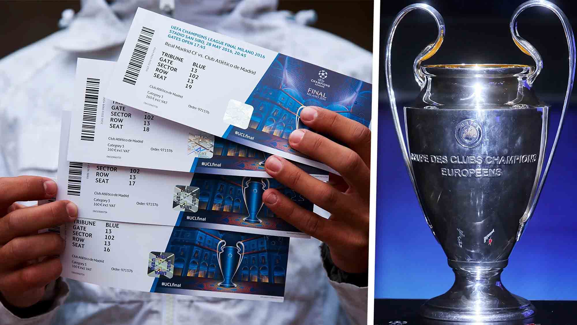 Mẫu vé chung kết UEFA Champions League mùa giải 2015-2016, trận đấu giữa Real Madrid và Atletico Madrid. Ảnh: UEFA