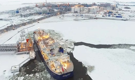 Tàu lớp băng chở LNG từ dự án Yamal của Nga ở Bắc Cực. Ảnh: Yamal LNG/TechnipFMC