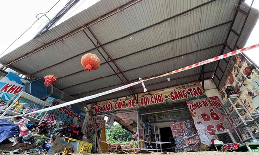 Khu vui chơi trẻ em tại thôn 6, xã Ba Trại, huyện Ba Vì, TP Hà Nội - nơi xảy ra vụ sập tường khiến 3 cháu bé tử vong thương tâm. Ảnh: Vũ Linh