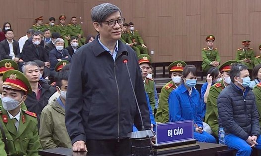 Cựu Bộ trưởng Bộ Y tế - bị cáo Nguyễn Thanh Long tại phiên tòa sơ thẩm. Ảnh: N.Phương