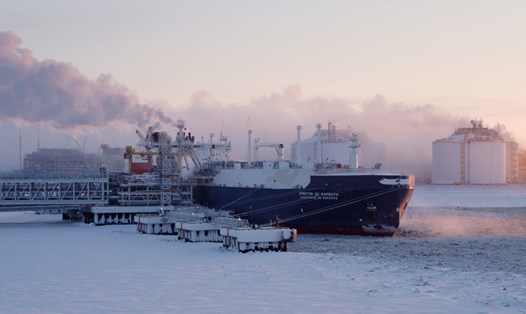 Tàu chở LNG Christophe De Margerie cập cảng Sabetta ở Bắc Cực của Nga. Ảnh: Novatek