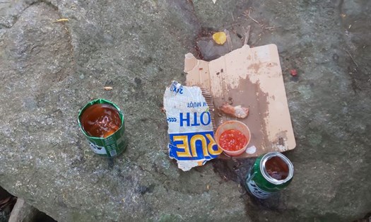 Người dân, du khách Đà Nẵng vô tư xả rác trên bán đảo Sơn Trà. Ảnh: Thanh Trúc