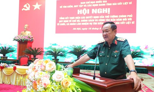 Thượng tướng Võ Minh Lương phát biểu tại hội nghị. Ảnh: Thùy Linh