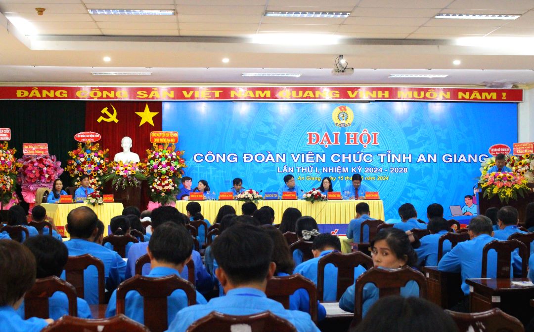 Quang cảnh Đại hội Công đoàn Viên chức tỉnh An Giang. Ảnh: Lâm Điền