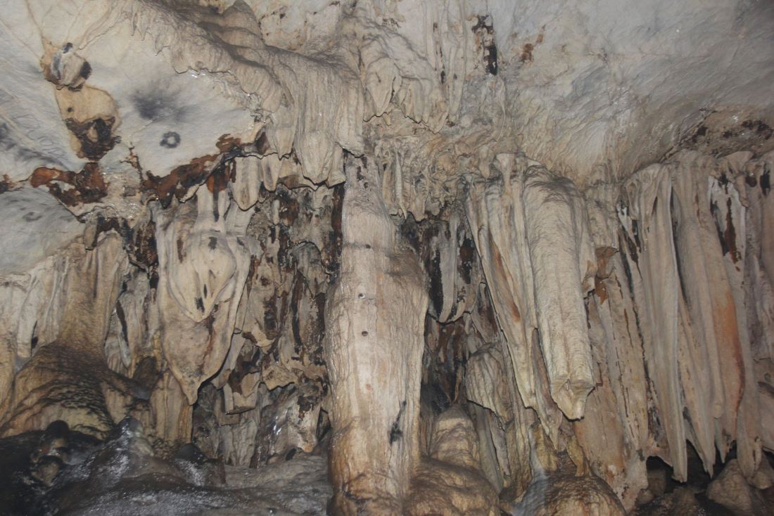 Trong hang động là cả một thế giới huyền ảo. Các nhũ đá trong hang với nhiều hình thù kỳ thú nhìn rất đẹp mắt. Ảnh: Quách Du