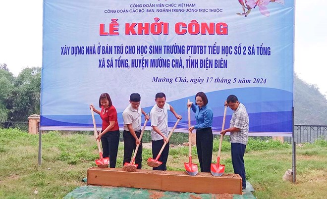 Công đoàn Viên chức tỉnh Điện Biên xây dựng nhà bán trú cho học sinh