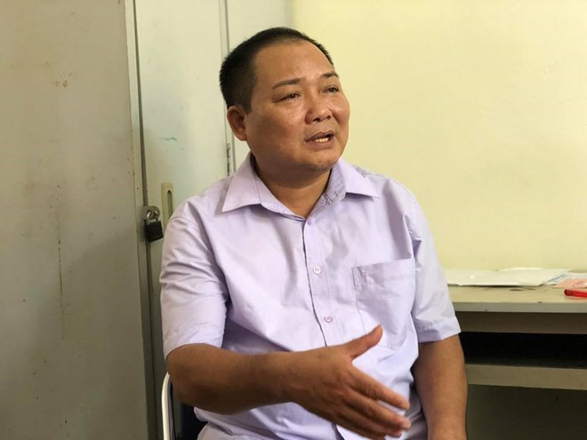 Ông Nguyễn Văn Tôn - Chủ tịch xã Tam Đa (Yên Phong, Bắc Ninh) thời điểm năm 2018 trao đổi với phóng viên về vụ vỡ hụi của chủ hụi Hoàng Thị Kh. Ảnh: LĐO 