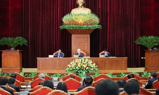 Hội nghị Trung ương 9 khóa XIII bế mạc sáng 18.5. Ảnh: Nhật Bắc