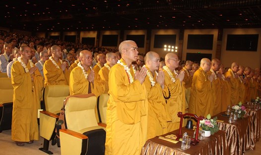 Phật đản Phật lịch 2568 - Dương lịch 2024 được tổ chức tại chùa Bái Đính với sự tham dự của hàng nghìn tăng ni, phật tử và người dân. Ảnh: Nguyễn Trường