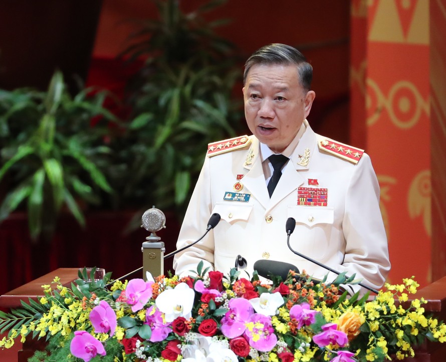Đại tướng Tô Lâm - Ủy viên Bộ Chính trị, Bộ trưởng Bộ Công an - được giới thiệu để bầu làm Chủ tịch nước. Ảnh: TTXVN