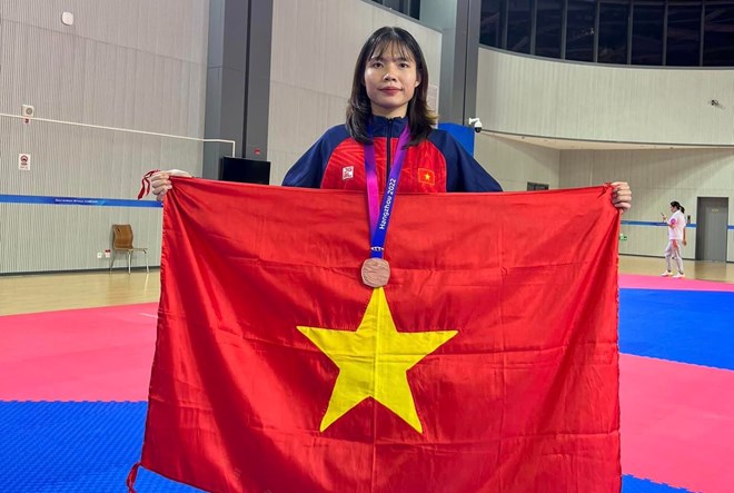Võ sĩ Bạc Thị Khiêm giành huy chương vàng giải taekwondo châu Á 2024