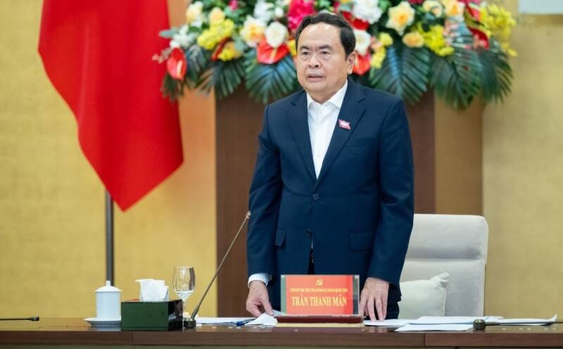 Ủy viên Bộ Chính trị, Phó Chủ tịch Thường trực Quốc hội Trần Thanh Mẫn cùng chủ trì cuộc họp. Ảnh: Quốc hội