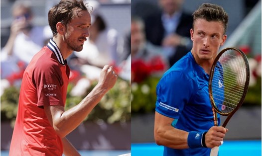 Danill Medvedev thắng Jiri Lehecka trong lần duy nhất gặp nhau trước đây tại Wimbledon 2023. Ảnh: MMOPEN