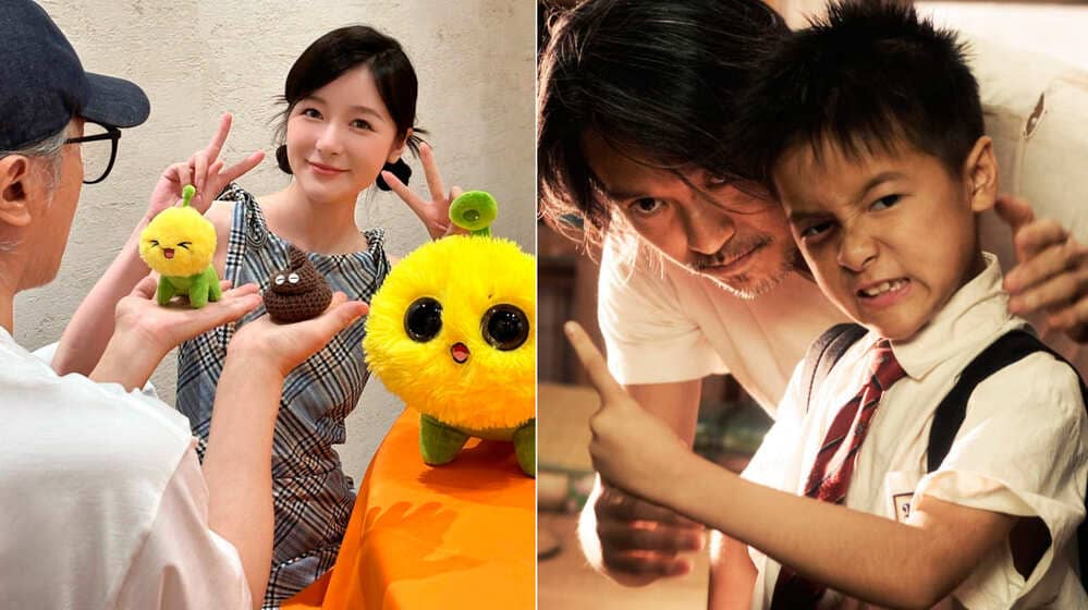 Từ Kiều hiện tại (trái) và ngày bé đóng phim cùng Châu Tinh Trì (phải). Ảnh: Sohu