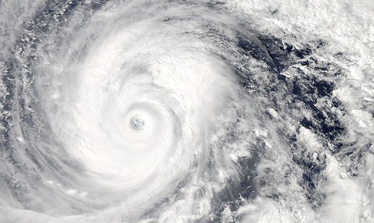 Một cơn bão ở Thái Bình Dương qua vệ tinh Aqua của NASA. Ảnh: NASA