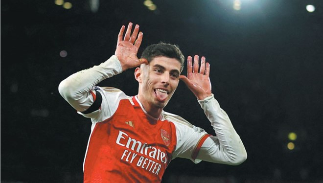 Những bàn thắng của Kai Havertz giúp Arsenal trụ lại trong cuộc đua vô địch Premier League.  Ảnh: AFP